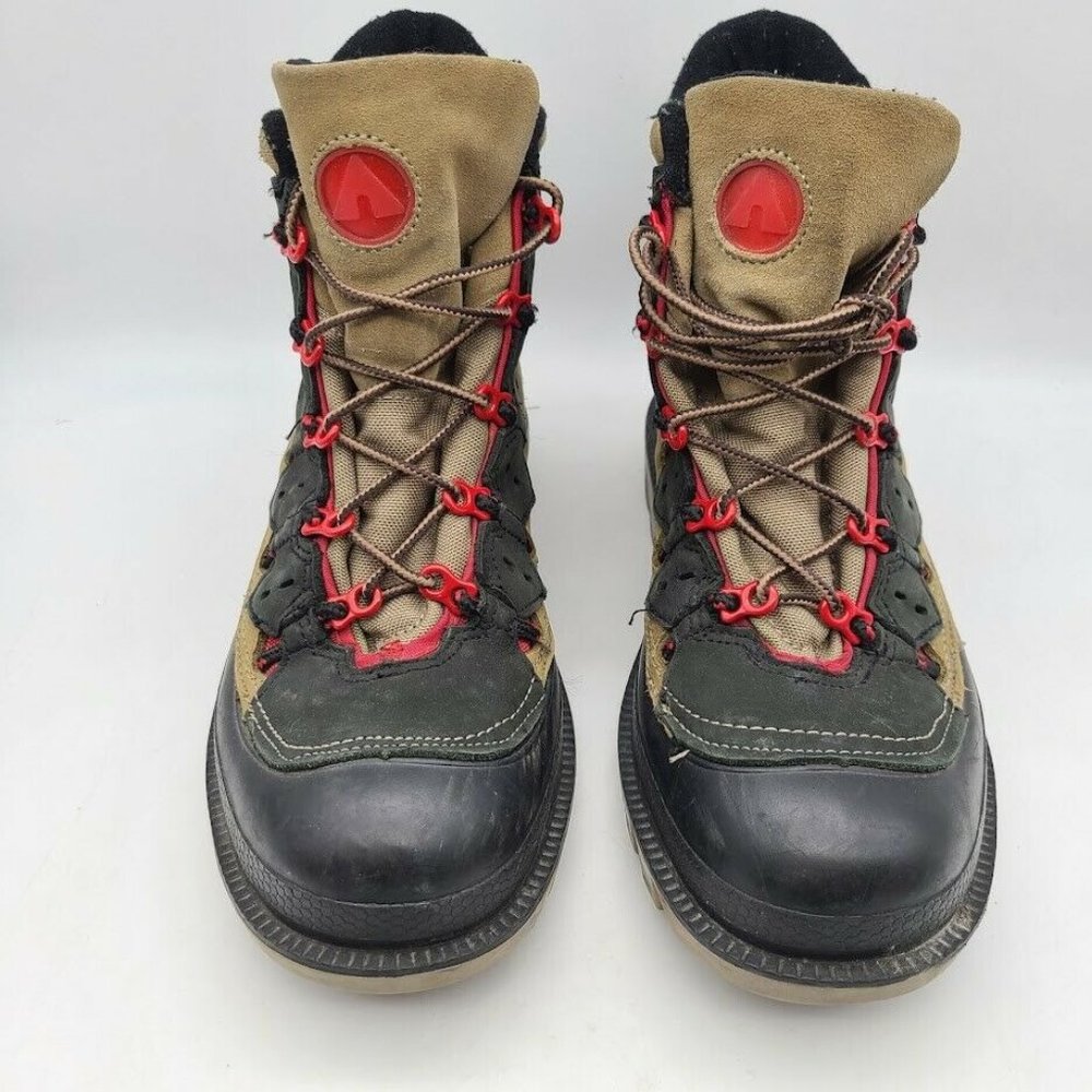 Men's AIRWALK Winter Snow Hiking Boots Grip Soles & Upper Brown Leather Size 7 - Picture 3 of 6